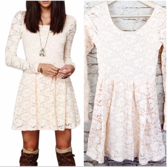 Free People Dresses & Skirts - Free People peach long sleeve dress